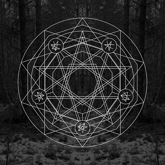 A magic circle over a forest background.